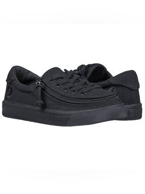 NWB Billy All-Black Canvas Low-Top Sneakers with Zipper Detail size 10 toddler